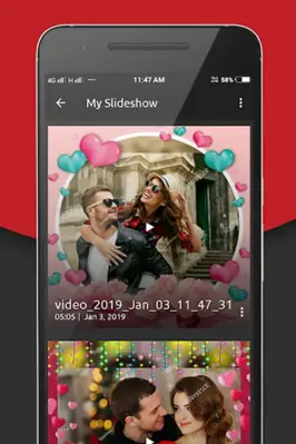 Valentin Day Video Maker Music android App screenshot 0