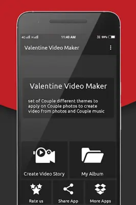 Valentin Day Video Maker Music android App screenshot 7